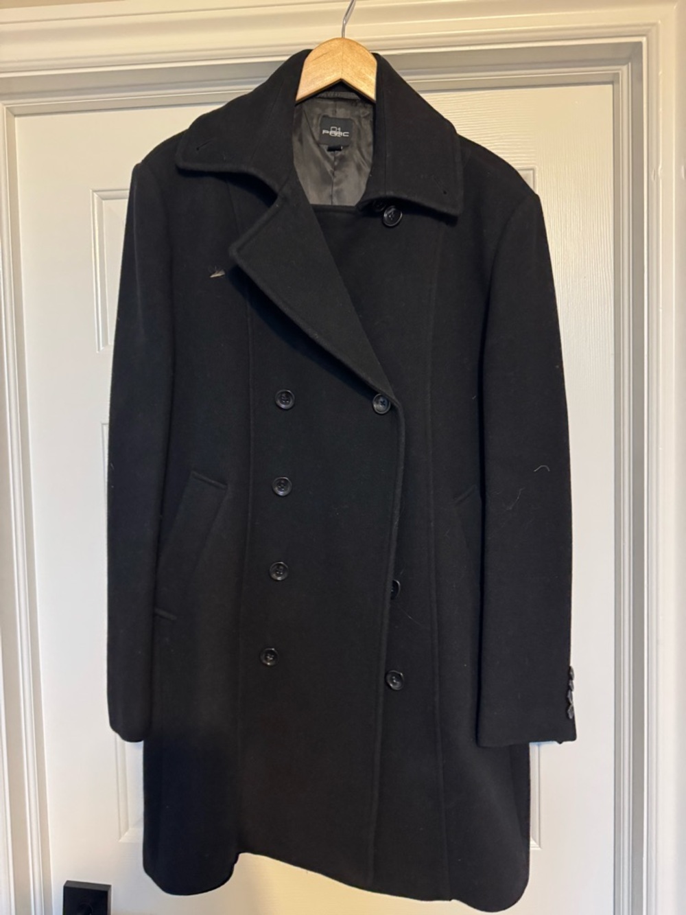 Black Men's Wool Peacoat